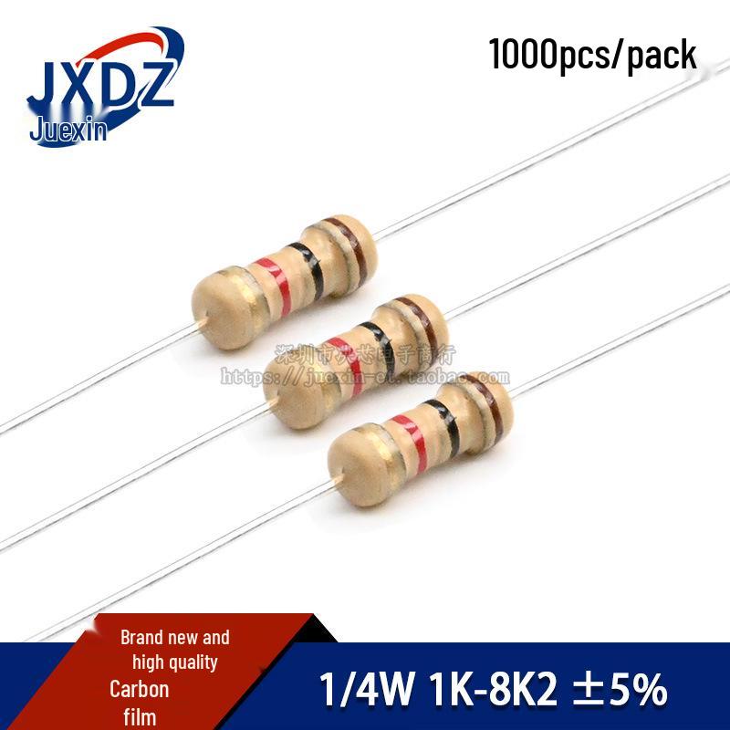 

1/4W Carbon Film Resistor Set: 1K, 2K, 2.2K, 2.4K, 3K, 3.6K, 4.7K, 5.6K, 6.8K, 7.5K, 8.2K, 5% Tolerance 3K3 ±5%