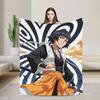 Kuchiki Rukia Plush Blanket Bleaches Anime Custom Throw Blanket for Home Hotel Sofa  200x150cm Bedspreads
