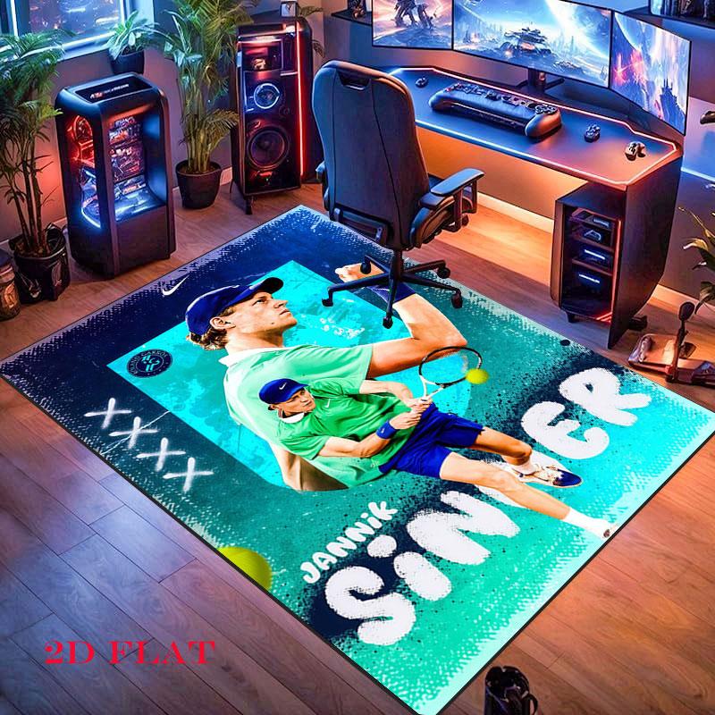 Jannik Sinner Rush Carpet Rug for Living Room Bedroom Home Sofa Decoration,Kids play Nonslip Floor Mat