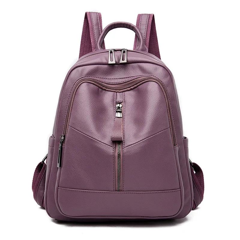 Luxury Soft Leather Women's Backpack - Large Capacity Travel Daypack & School Bag for Girls