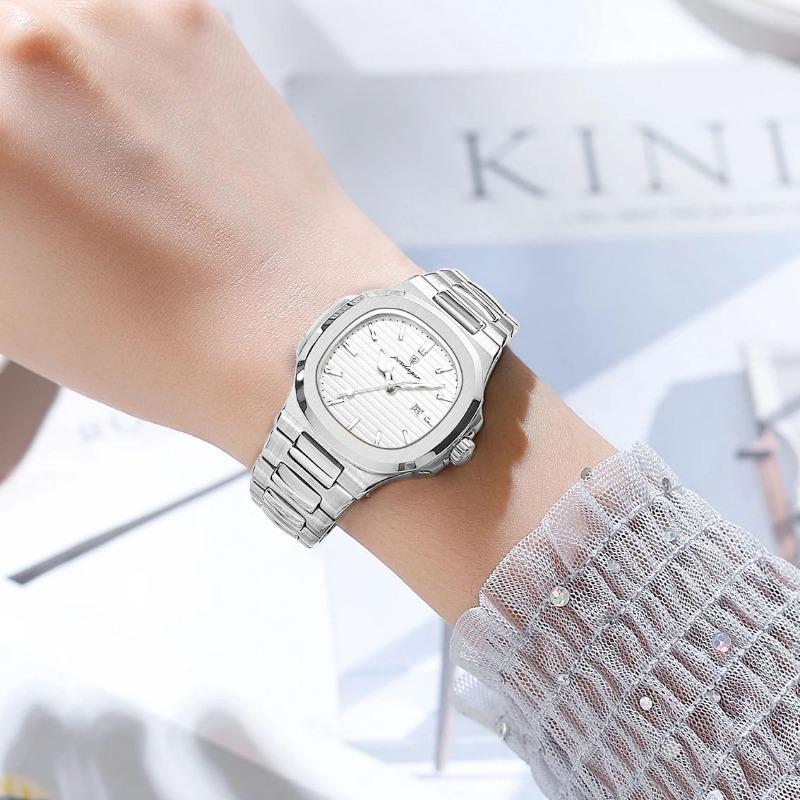 POEDAGAR Elegant Women's Watch Waterproof Luminous Date Fashion Ladies Wristwatch Stainless Steel Quartz Watches