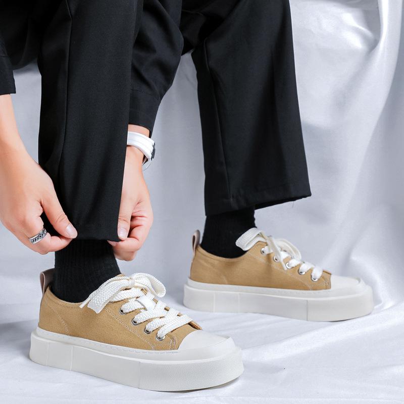 2024 Summer New Sports and Leisure Skateboard Shoes Men's Shoes Japanese Commuter Versatile Solid Color Board Shoes 44313-R