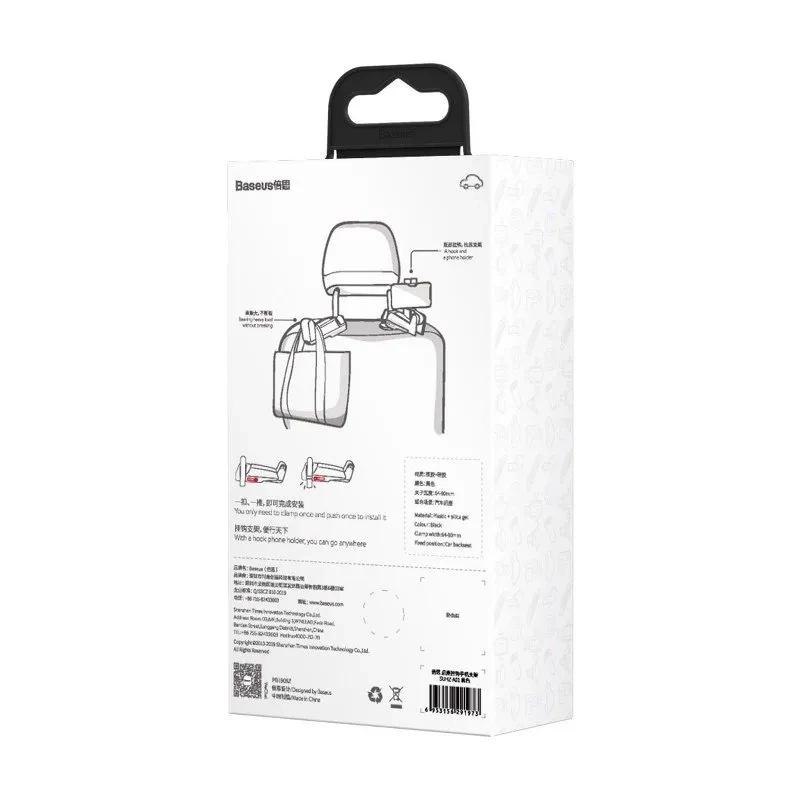Uchwyt Na Telefon, Smartfon Baseus Na Zagłówek Samochodowy (Czarny)