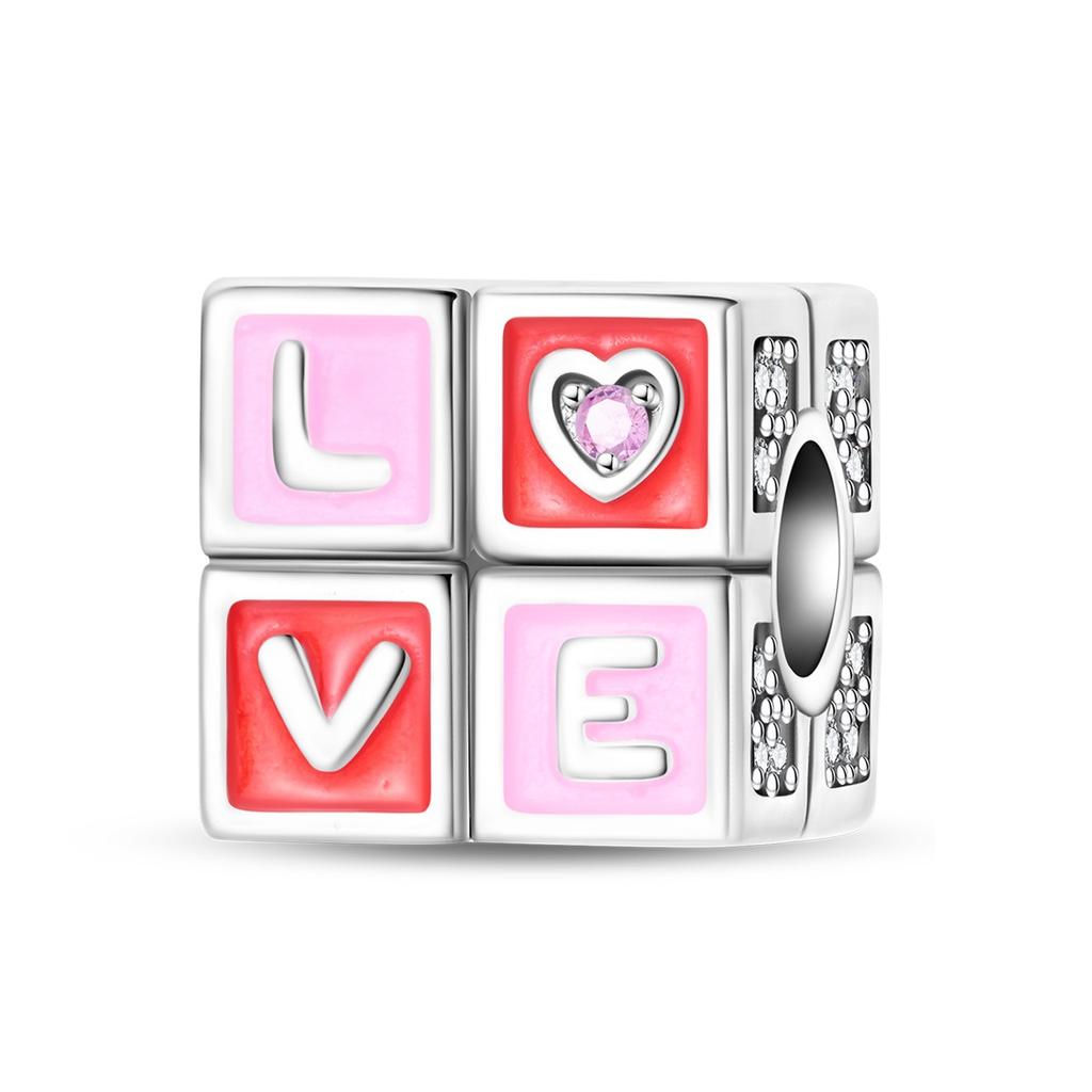 2026 Valentijnsdag Collectie Roze Bedel Rubiks Kubus Rozen Hanger Kralen Sieraden Ketting Armband Accessoires 925 Zilver