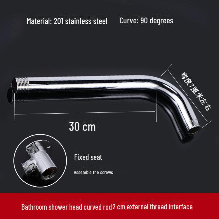 Support coudé pour pommeau de douche mural en acier inoxydable