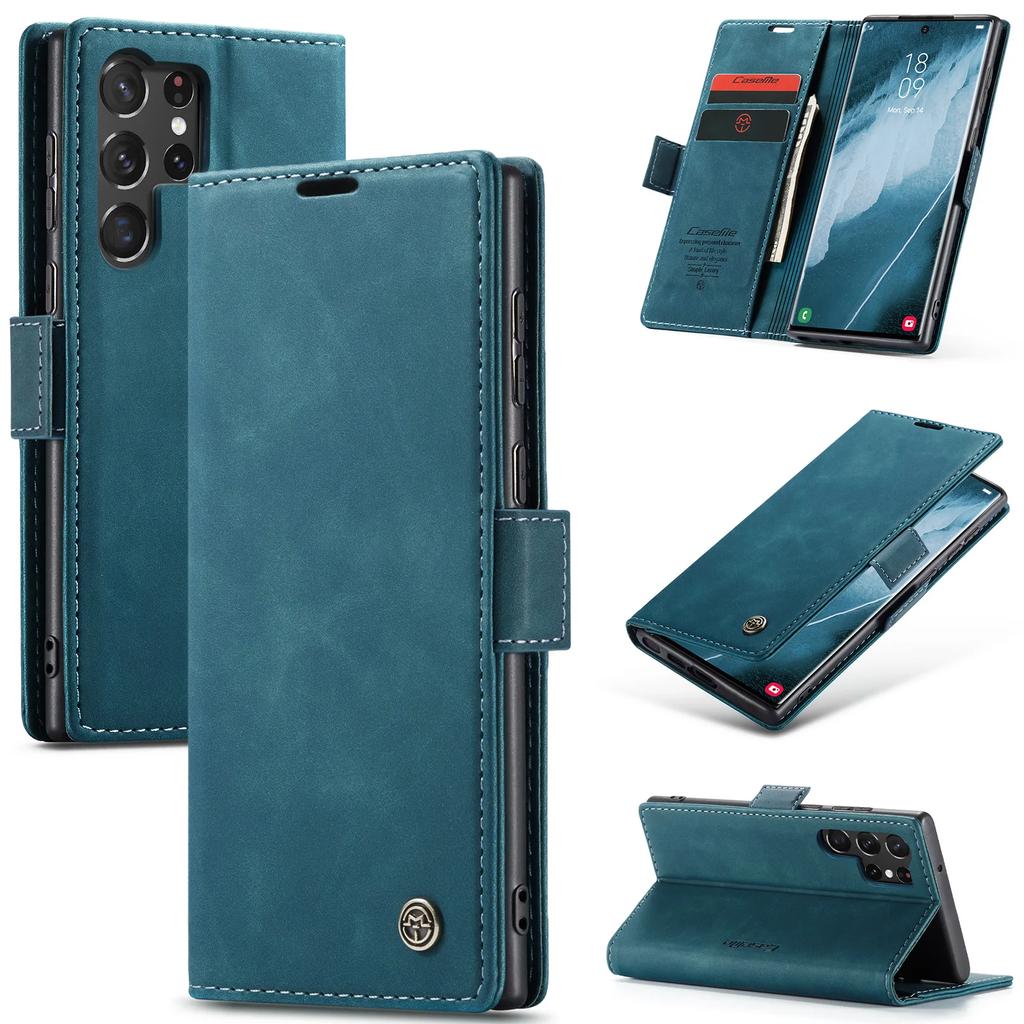 Para Samsung Galaxy S23 Ultra S23+ S23 FE Funda de Cuero, Cartera Retro CaseMe con Soporte Magnético para Tarjetas Funda Cartera para S23 5G