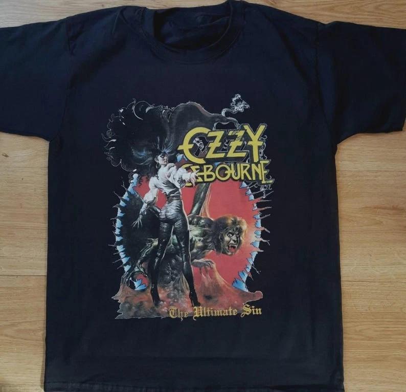 Vintage Graphic Ozzy Osbourne The Ultimate Sin World Tour 1986 2 Sides TShirt Unisex T-Shirt M