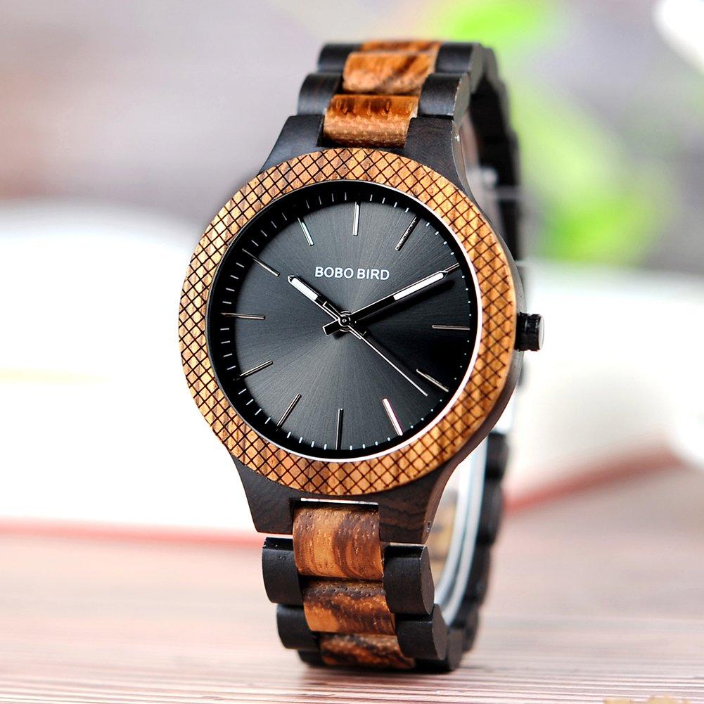 BOBO BIRD D30-1 Men's Bamboo Wood Watch with Japanese Quartz Movement, Analog, Vintage and Retro Design