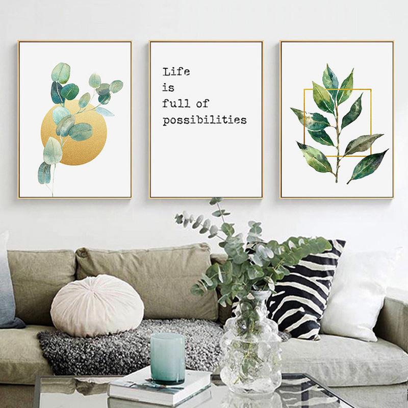 Watercolor Tropical Leaves Life Possibility Wall Art Canvas Posters Painting Wall Pictures For Rural Bedroom Home Decor
