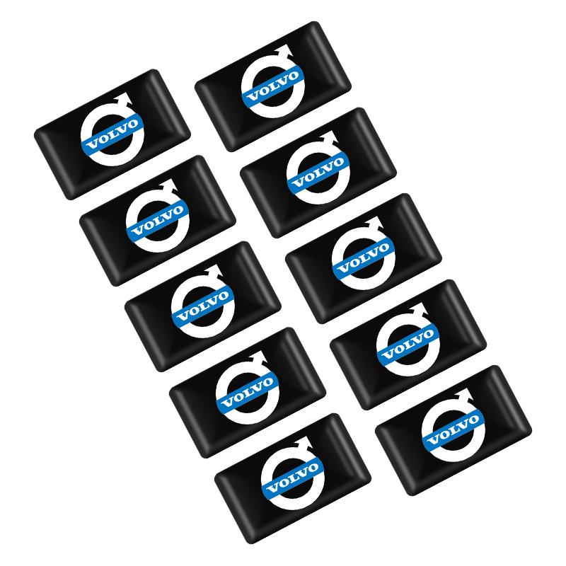 

10Pcs 3D Epoxy Car Emblems Decor Stickers Auto Styling Accessories For Volvo Rdesign S80 V40 V50 V60 V70 S80L XC60 XC90 S40