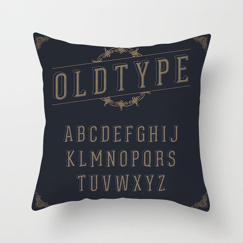 Nordic Black Letter Pillow Cushion Cover Living Room Sofa Car Pillow Cover Home Furnishings