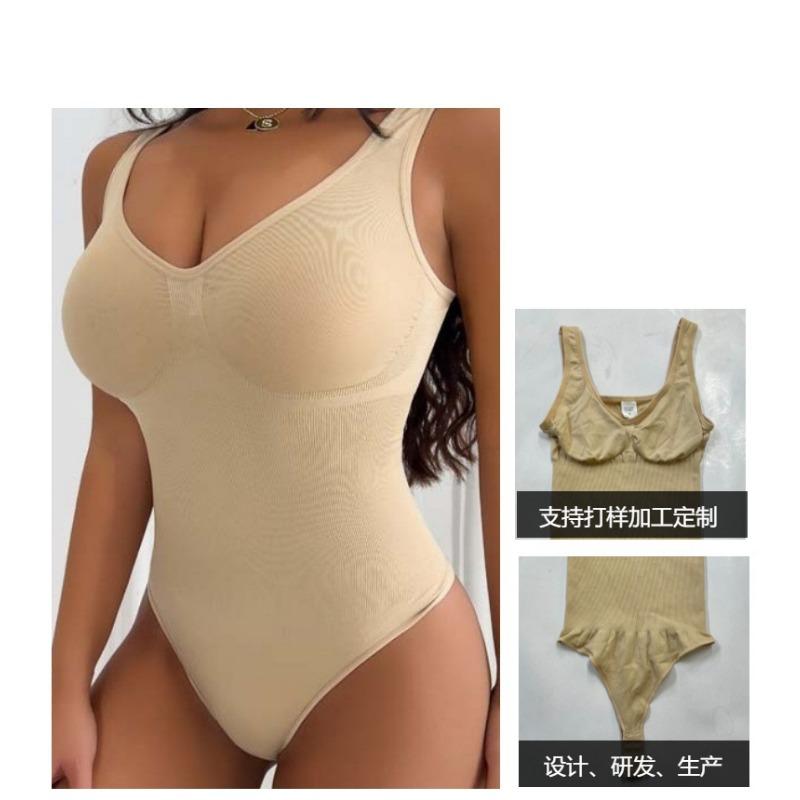 V Neck Waist Cinching Slimming Bodysuit Shapewear For Women