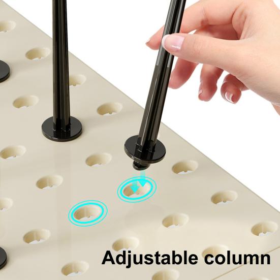 Expandable Dish Drying Rack Plate Bowl Book Holder Mesh Panel with Adjustable Posts Anti-Slip Bottom Dish And Cup Organizer