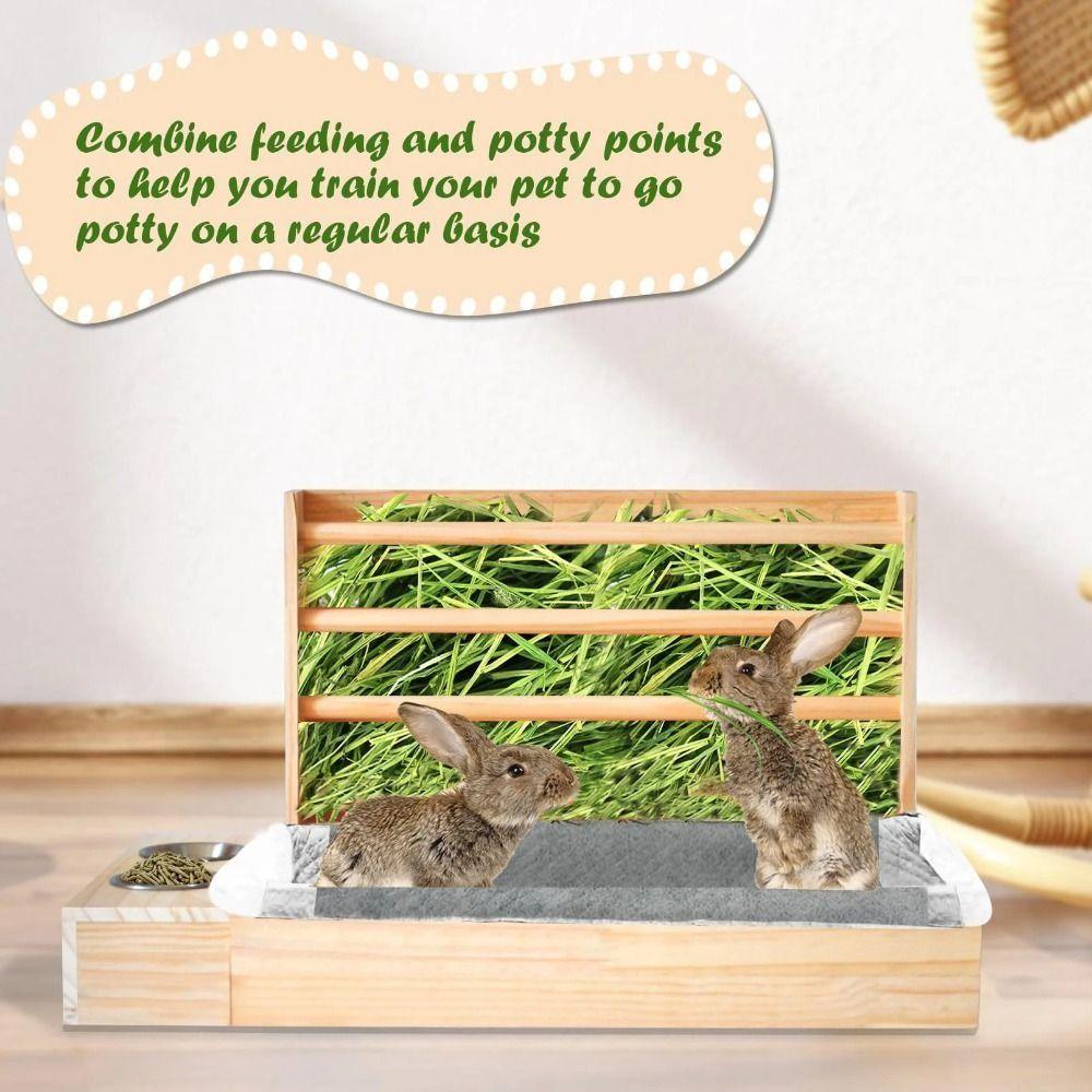 Mit Katzentoilette Kaninchen Heufutterspender Holz Hamster Futterspender Kaninchen Futtertrog Chinchilla