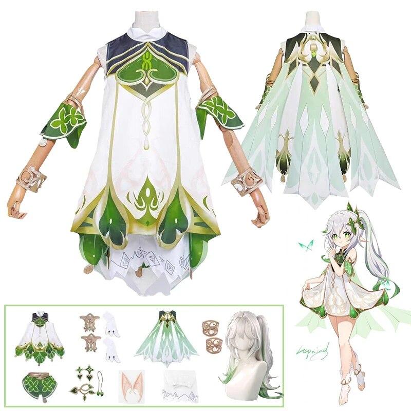

Игра Genshin Impact Косплей Nahida Косплей Lesser Lord Kusanali Костюм Nahida Парик Платье Костюмы на Хэллоуин Наряд для женщин