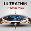 Top Luxury Brand Ultra Thin Watches Men Simple Watch Blue Glass Leather Band Quartz Wristwatches Men Casual Watch Best Gift