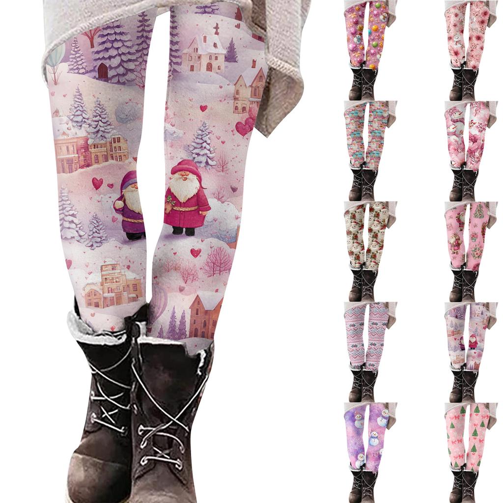 Women's Christmas Print Slim Fit Elastic Yoga Casual Pants