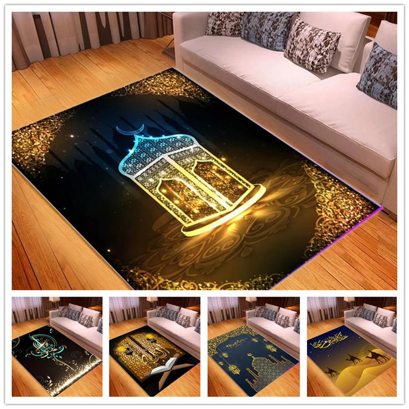Rectangle Muslim Prayer Mat Non Slip Ramadan Decorative Rugs Home Carpets for Living Room Bedroom Kitchen Hallway Balcony Decor