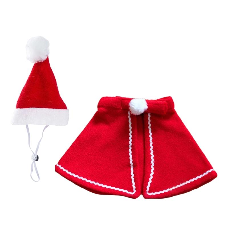 Holiday Pet Cloaks Outfit Christmas Comfortable Washable Polyester Cats Apparels Photo Props