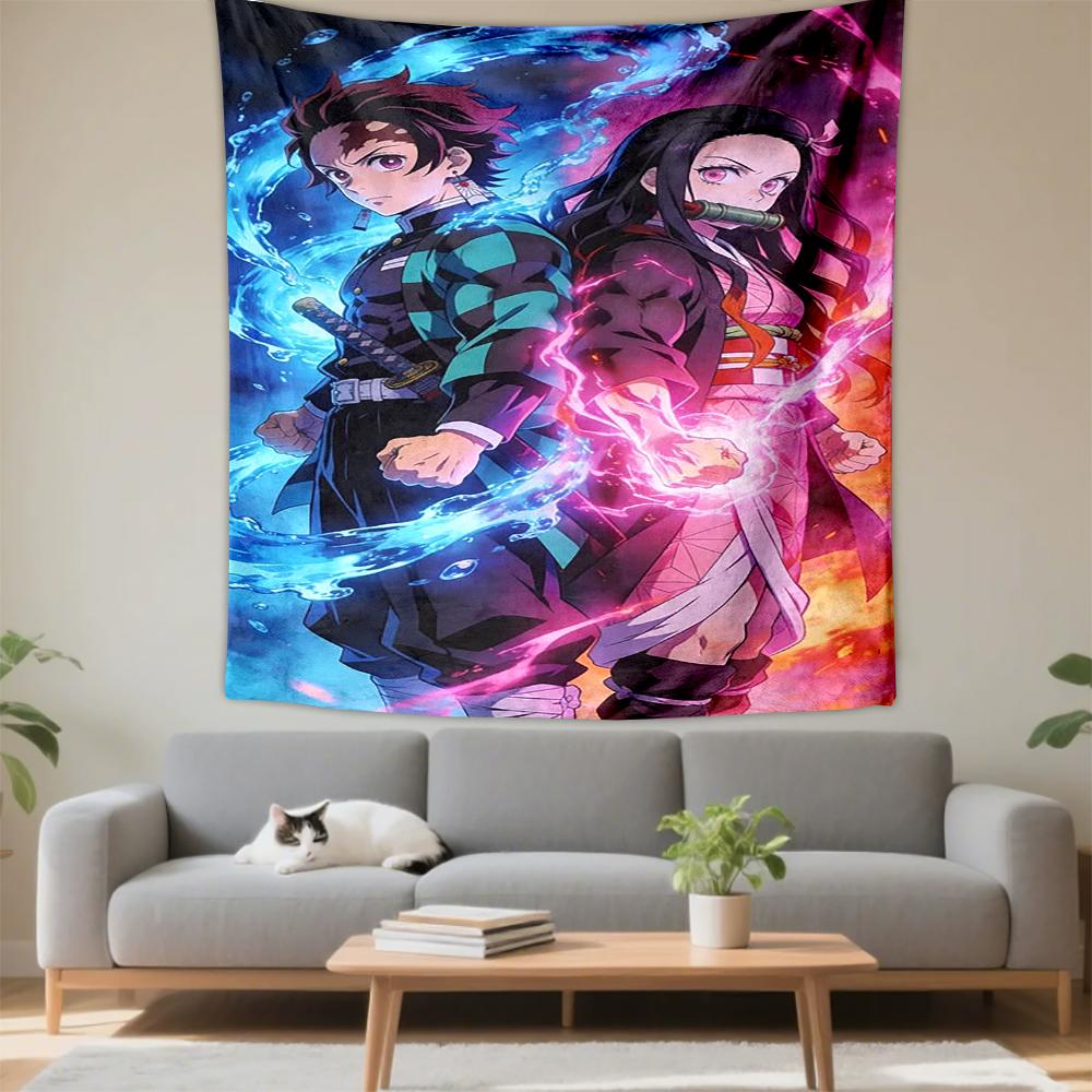 Demon Slayer Anime Design Patterned tapestry for bedroom and living room home decor