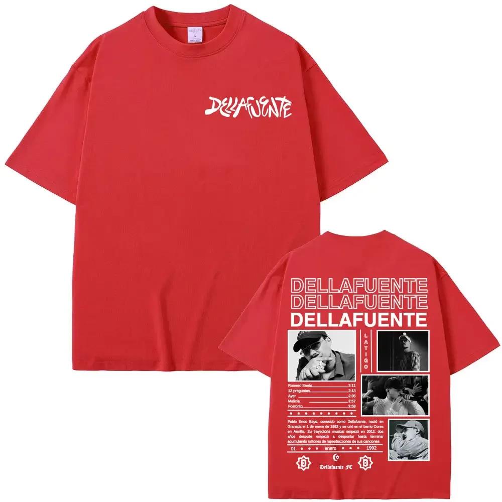 Rapper Dellafuente Cartel de Gira de Nuevo Álbum Estampado Gráfico Camiseta Hombres Mujeres Harajuku Streetwear Hip Hop Punk Moda Casual Oversize Verano Nueva Camiseta