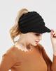Skiing Sports Hat Thermal Ponytail Hat for Women with A Hollowed-out Brim Peaked Cap Baseball Cap Autumn and Winter Casual Hat