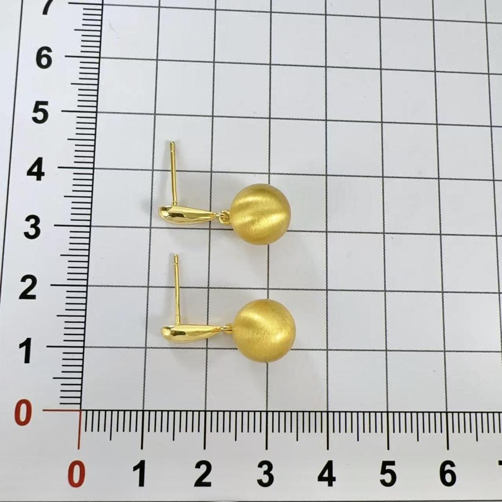 Retro Brushed Metal Ball Stud Earrings - Elegant, High-End, Versatile Fashion for Women