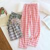 Women's Plaid Cotton Pajama Pants - Summer Thin, Loose Fit, Elastic Waist, Plus Size, Outdoor & Home Wear