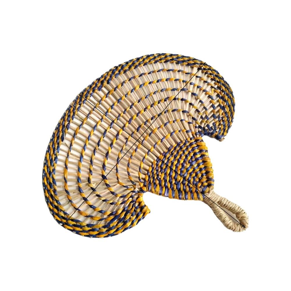 Bohemian Hand-woven Straw Fan Colorful Hand Braided Fan Decorative Handmade Fan  Beach