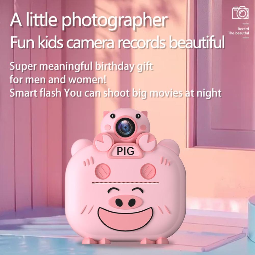 

Маленькая девочка-поросенок Polaroid Монохромная камера Игрушечная камера Может печатать видео Детская камера
