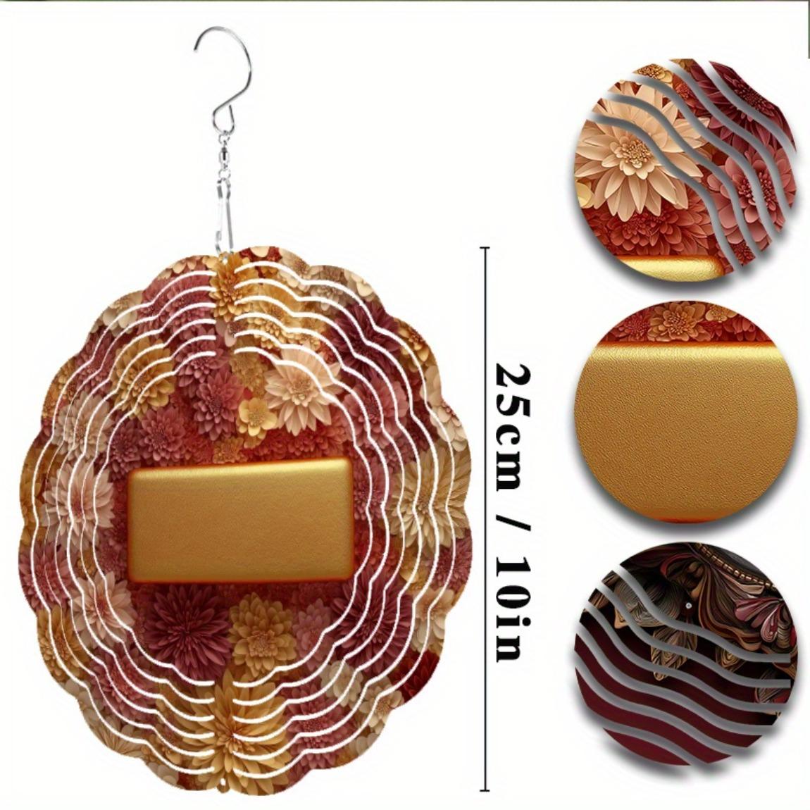 

Вращающийся на 360 градусов крючок 10-дюймовый подвесной ветряной спиннер Яркое цветочное металлическое искусство для декора сада, балкона, газона на все сезоны Подарок 01A