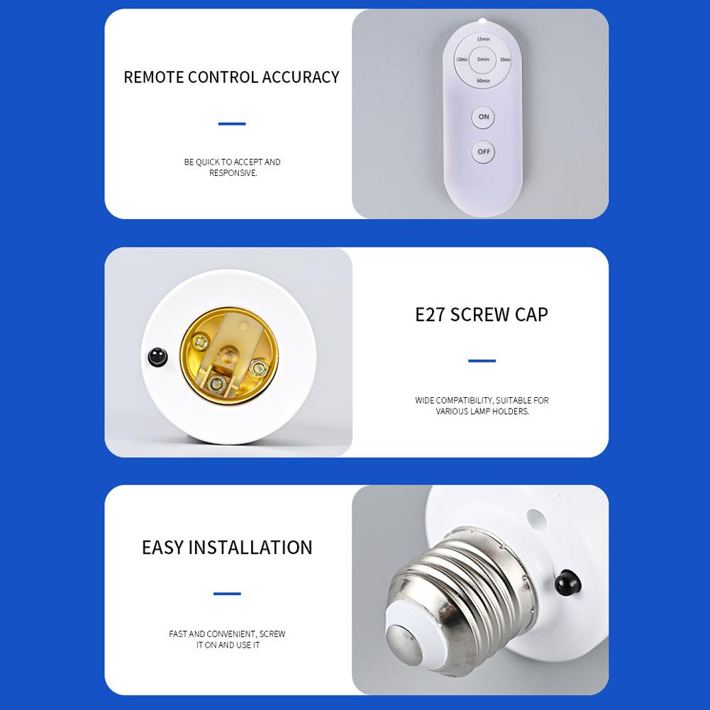 E27 Bulb Lamp Holder Radar Induction Delay Switch Controller Living Room Bedroom Intelligent Remote Control Lamp Head AC110-240V