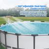 Fits Top Rails From 1.18" To 4.72", 360° Adjustable Dual Waterfall Fountain For Above Ground Pools, Pool Sprinkle