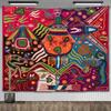 Mexico Mexican Mayan Tribal Art Tapestry Wall Hanging Ethnic Paintings Psychedelic Aesthetic Background Cloth Home Decorations