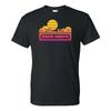 North Dakota Groovy Sunset - Landscape Vacation Home State T Shirt - Black