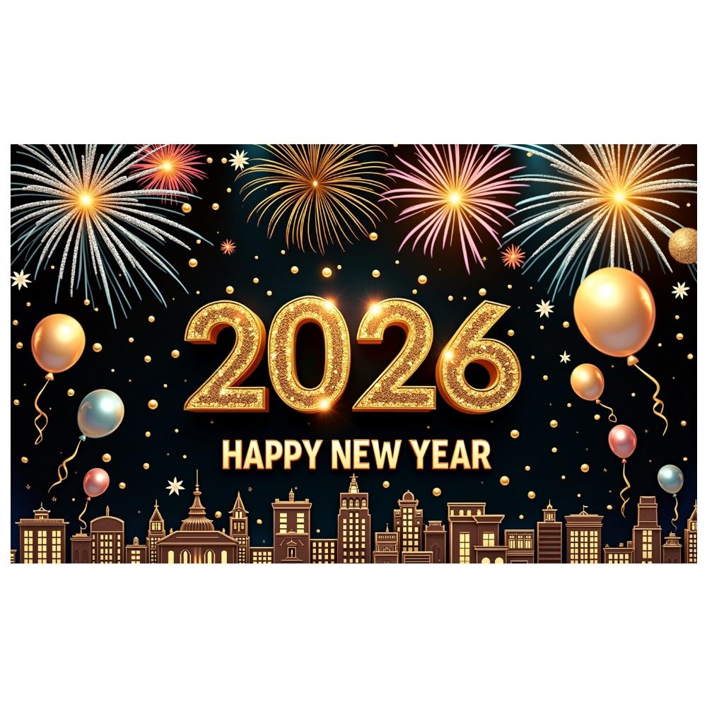 2026 Neujahrsbanner Nachthintergrund Neujahrshintergrund 2026 Partyhintergrund Glänzender Glitzer Frohes Neues Jahr Anzeige Für Familie 2026