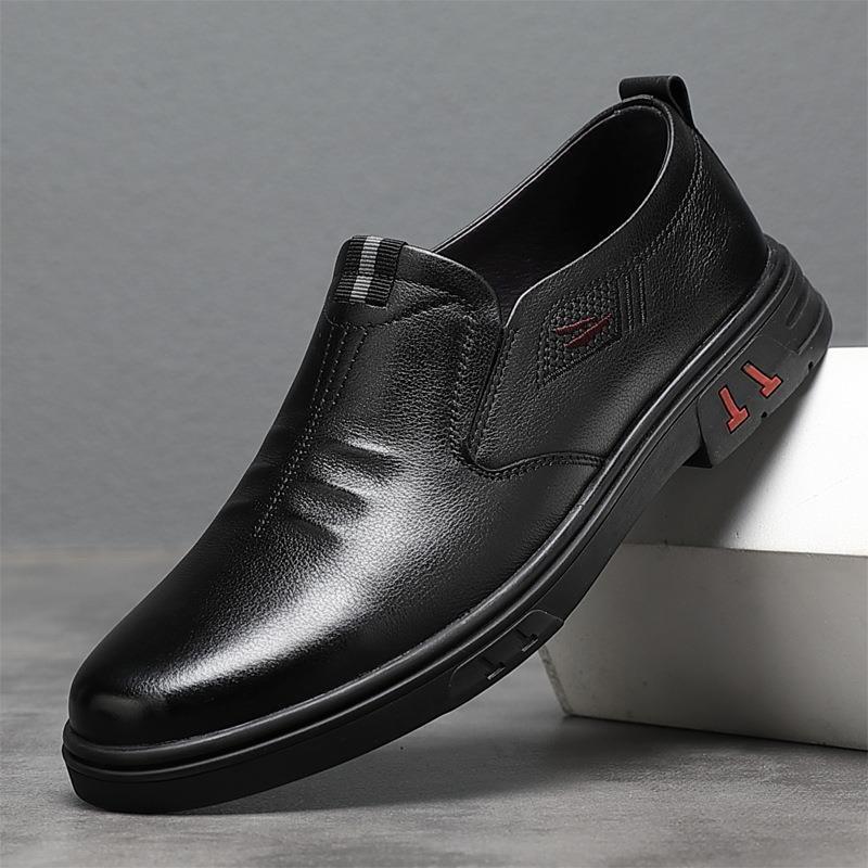 Spring and Autumn New Casual Men's Shoes Men's Lace-Up Business Casual Shoes Men's Leather Shoes Flat Heel Single Shoes Leather Shoes