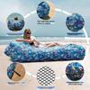 1-Person Tropical Print Quick-Inflating Beach Lounger - Durable Oxford Fabric, Self-Inflating Air Mattress for Camping, Festivals & Outdoor Relaxation