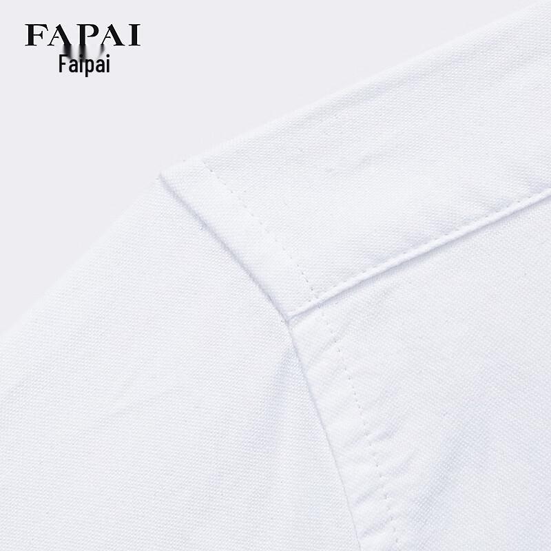 FAPAI Men's 100% Cotton Oxford Solid Long Sleeve Casual Shirt
