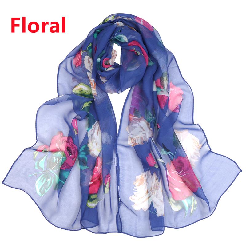 150*50cm Women Spring Premium Georgette Hijab New Floral Printed Scarf Long Shawl Beautiful Flower Pareos Beach Sunscreen Shawl
