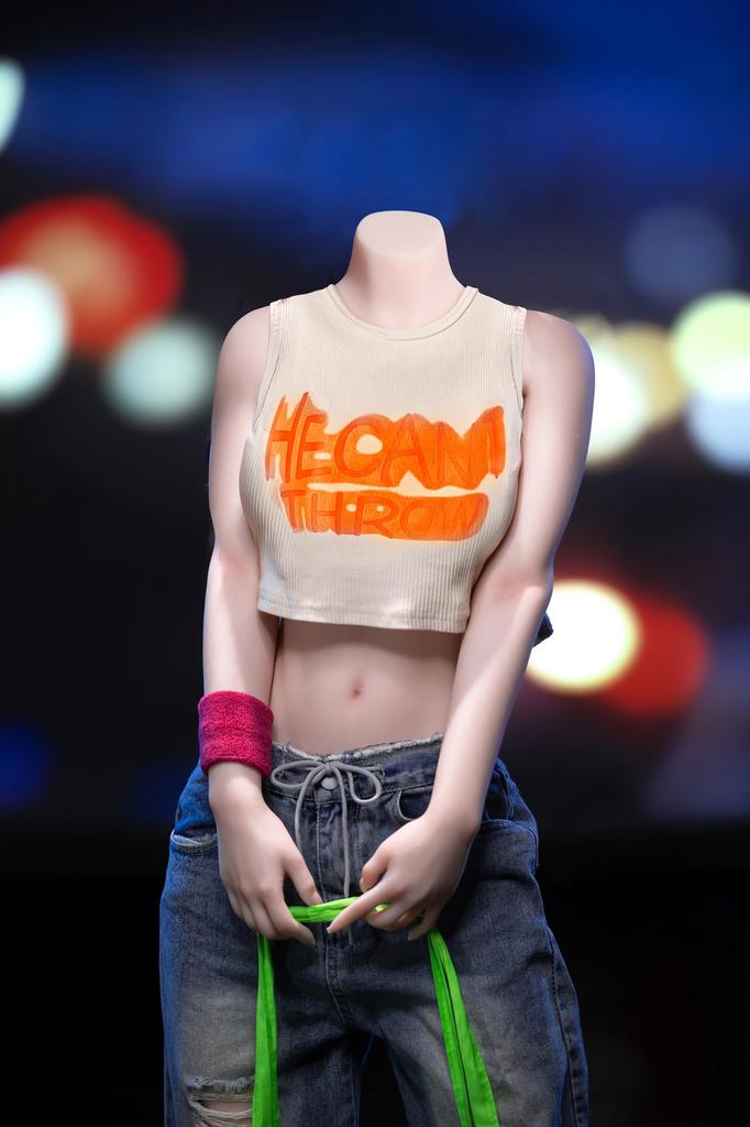 HANIDOLL Real Doll Love Doll Velký masturbátor TPE Želé v životní velikosti Prsa Pohyb ramen Zvětšená kostra Struktura 2 otvorů 158 cm Pouze tělo
