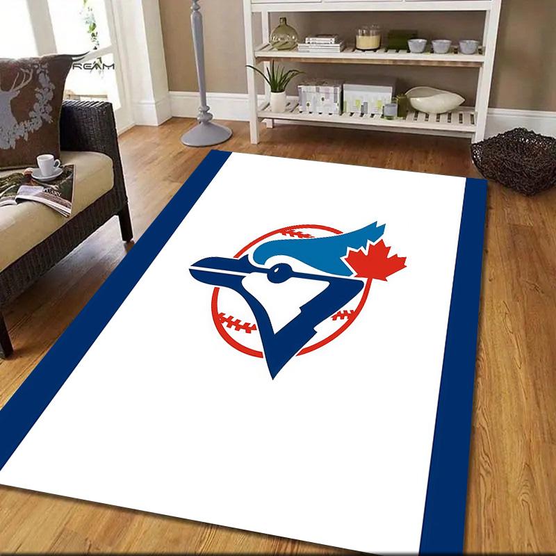 Čtvercový koberec s flanelovým vzorem Toronto Blue Jays, Kusový koberec, Koberec pro obývací pokoj, ložnici, pohovku, hernu, Protiskluzová podložka