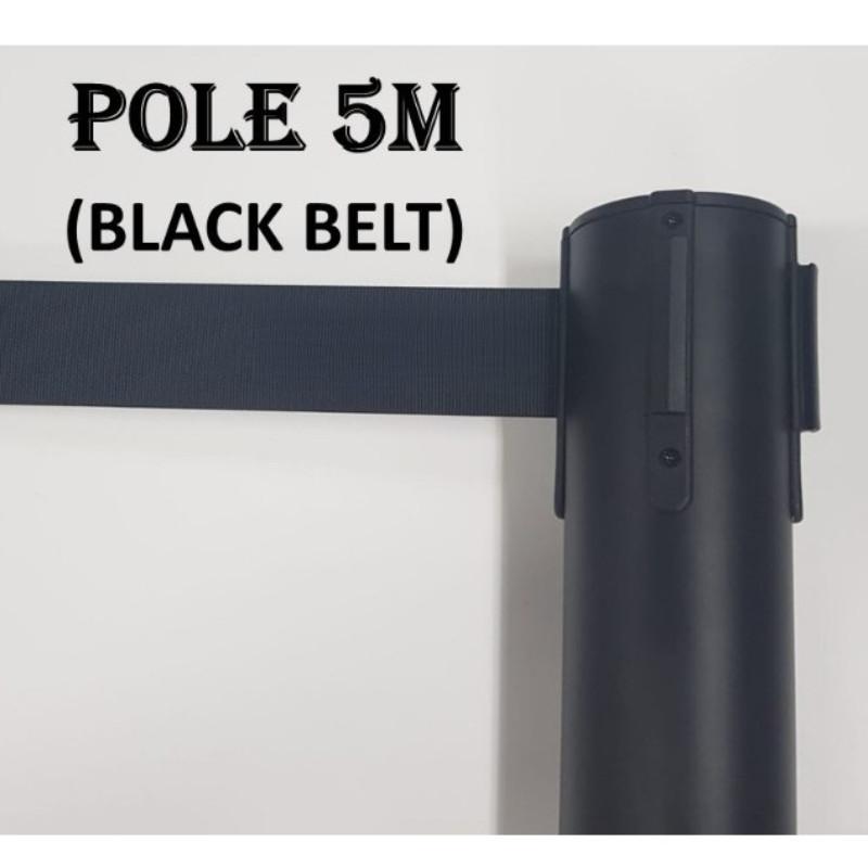 Extra Thick Stainless Steel Black Queue Pole Indoor And Outdoor Signage Crowd Control Barrier Pole