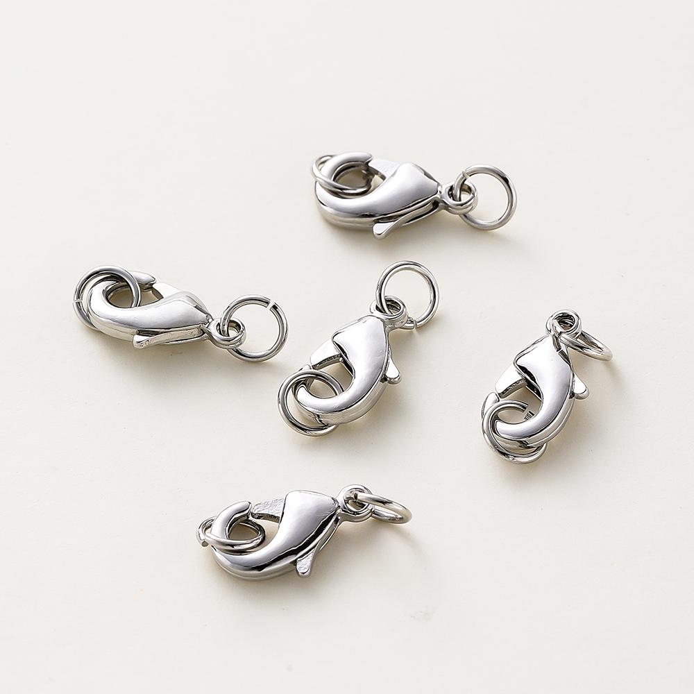 10 pièces/lot Fermoirs mousqueton en Or 14K 18K Avec anneau de saut Chaîne d'extension pour collier et bracelet Connecteurs Pour la fabrication de bijoux DIY Apprêts
