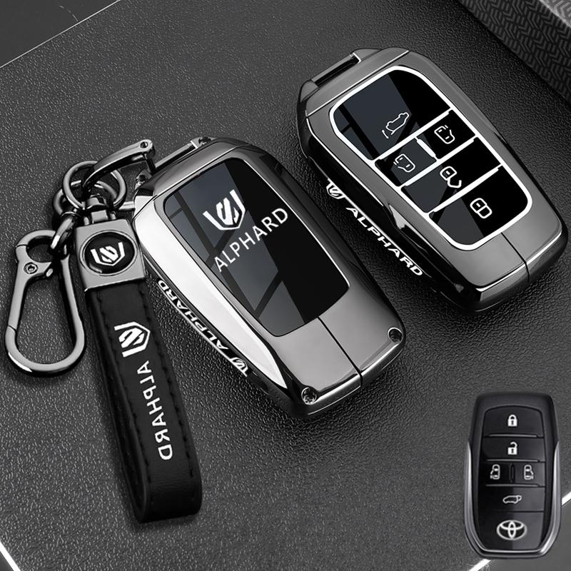 Zinc Alloy 5 Button Car Key Case Cover Protective Shell Car Accessories For Toyota Alphard 30 Series Previa Tarago Vellfire 2024