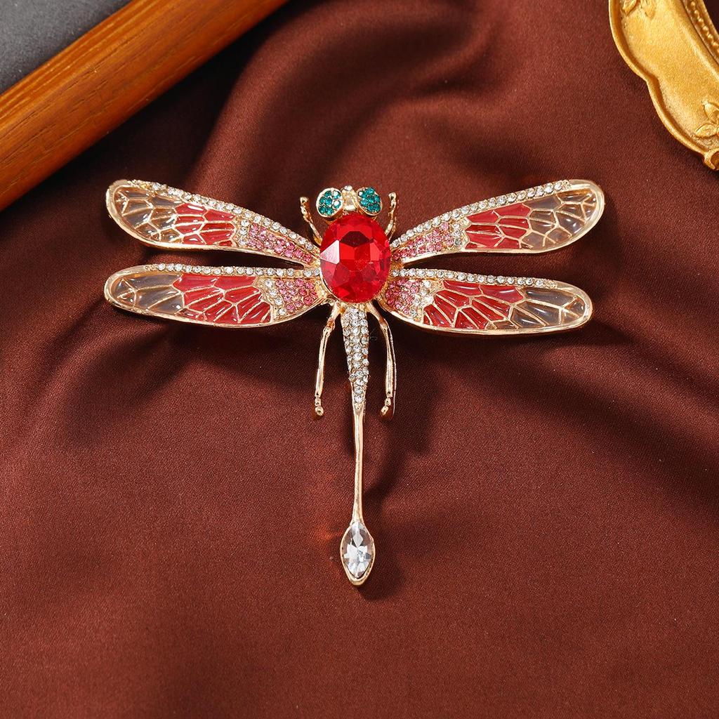 Exquisite Rhinestone Dragonfly Brooch – Fashionable Shawl Corsage Accessory