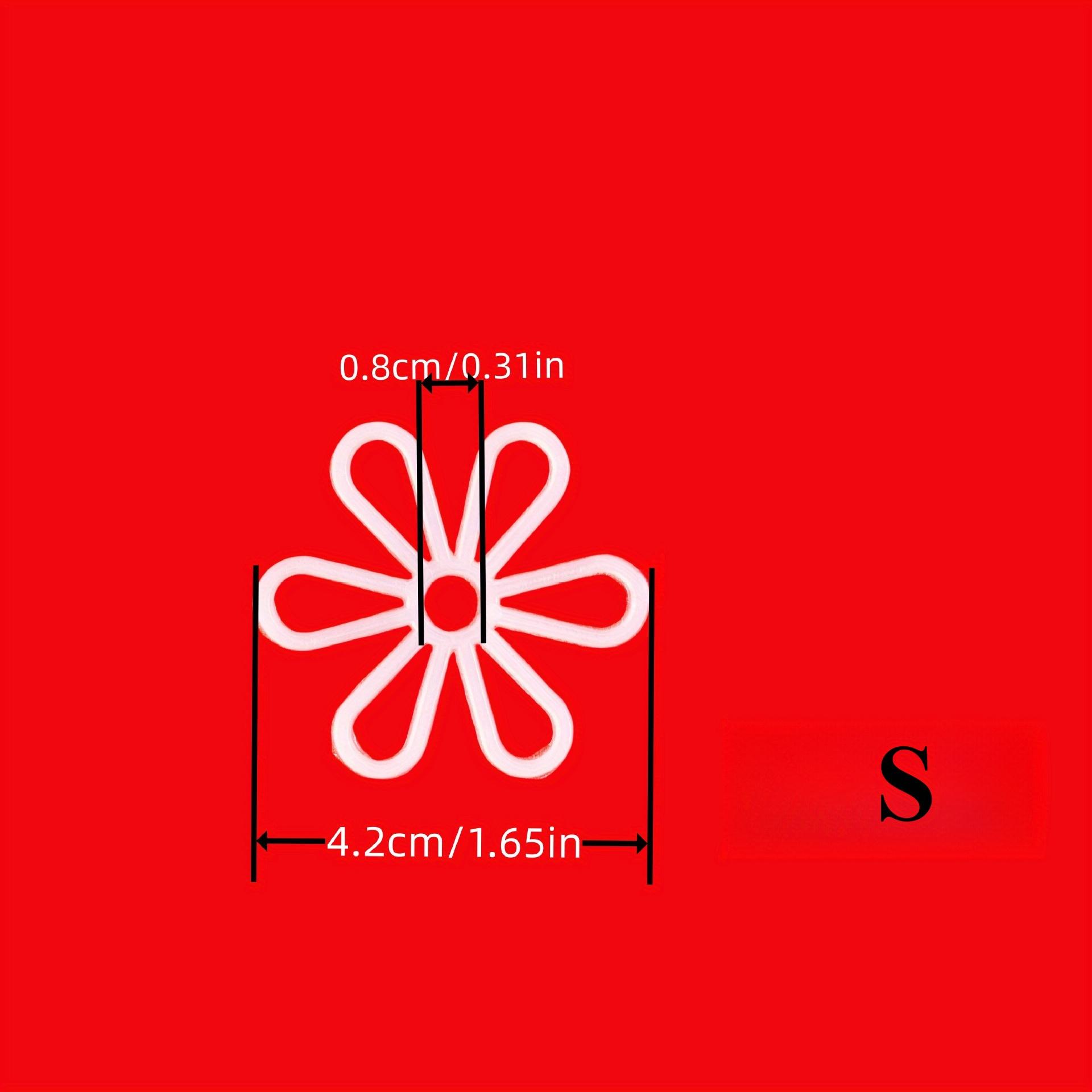 

50 шт. Белые пластиковые крючки для вязания цветов - Шестилепестковый цветочный дизайн, для вязания и аксессуаров для рукоделия S