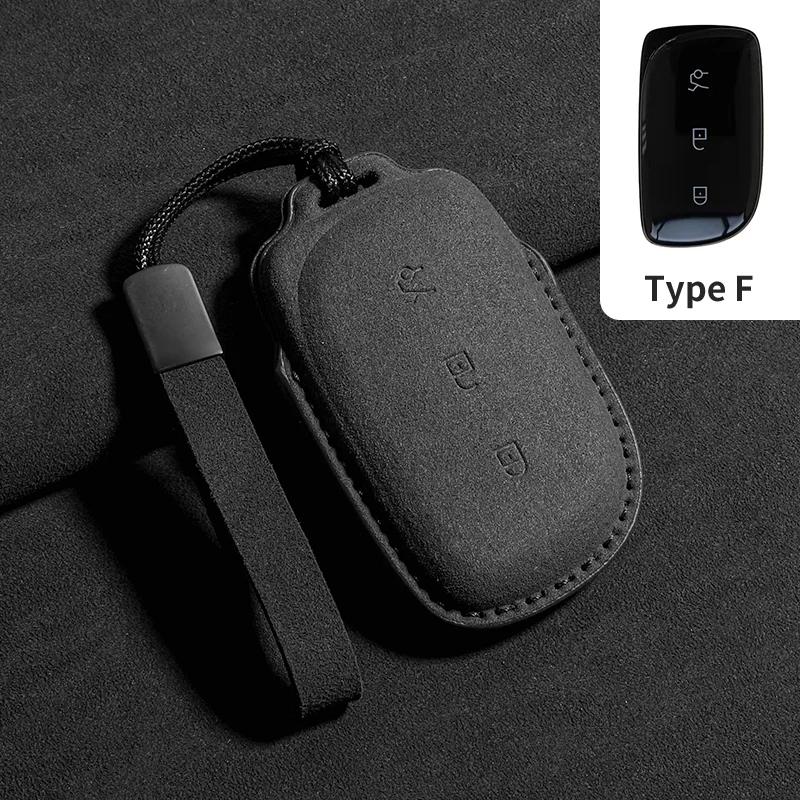 

Suede Leather Car Key Case Cover For Lynk&Co Lynkco Z20 Z10 Lynk Co Protection Cover Shell Keychain Holder Fob Accessories