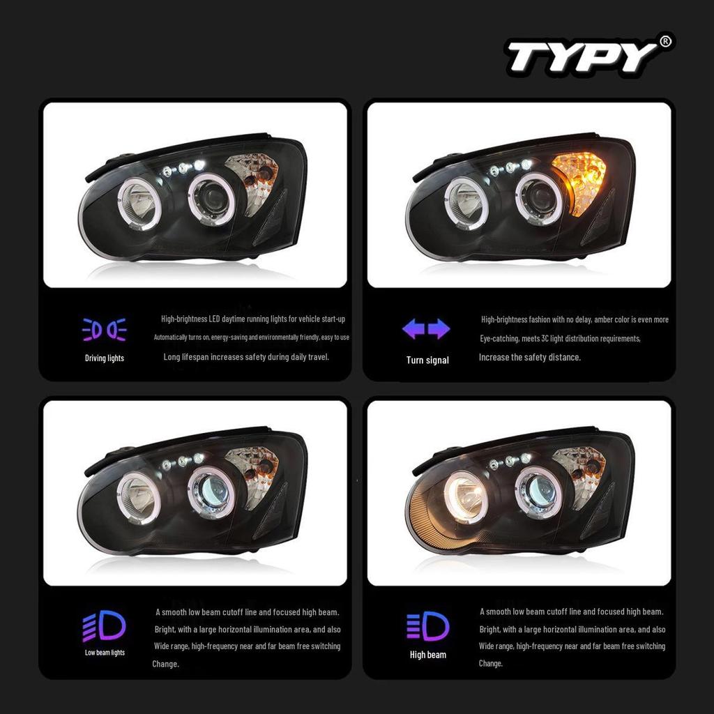 Suitable Modified LED Projector Headlight Assembly with Daytime Running Lights and Turn Signals for 2004-2005 Subaru Impreza