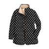 Women's Floral Print Stand Up Collar Pleated Cotton Long Sleeved Button Cotton Jacket